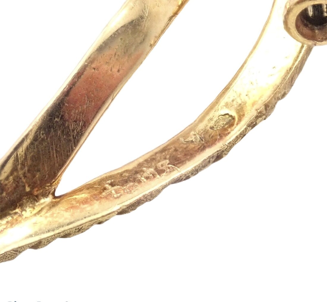 Rare Authentic Vintage Hermes Paris 18k Yellow Gold Starburst Comet Brooch Pin - 7
