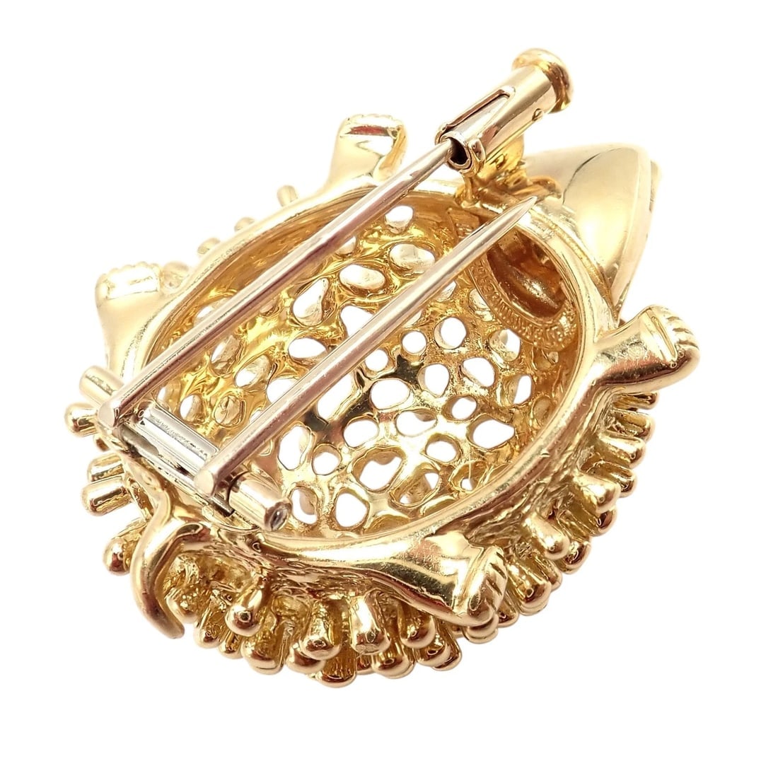 Vintage! Tiffany & Co Schlumberger 18k Yellow Gold Hedgehog Ruby Brooch Pin - 6