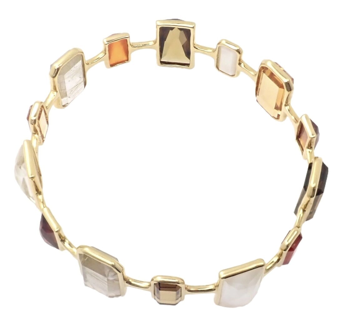 Rare! Ippolita 18k Yellow Gold Large Quartz Newport Rock Candy Bracelet - 10