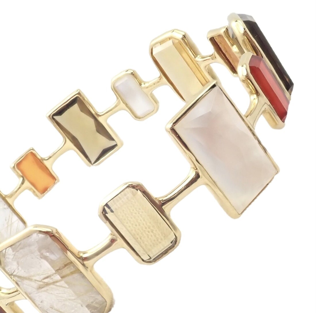 Rare! Ippolita 18k Yellow Gold Large Quartz Newport Rock Candy Bracelet - 11