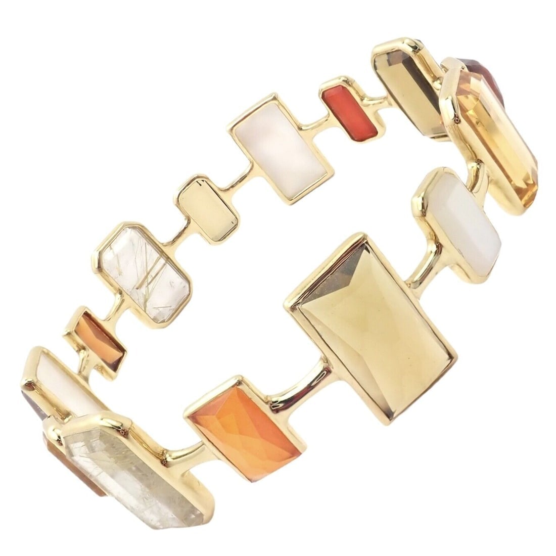 Rare! Ippolita 18k Yellow Gold Large Quartz Newport Rock Candy Bracelet - 2