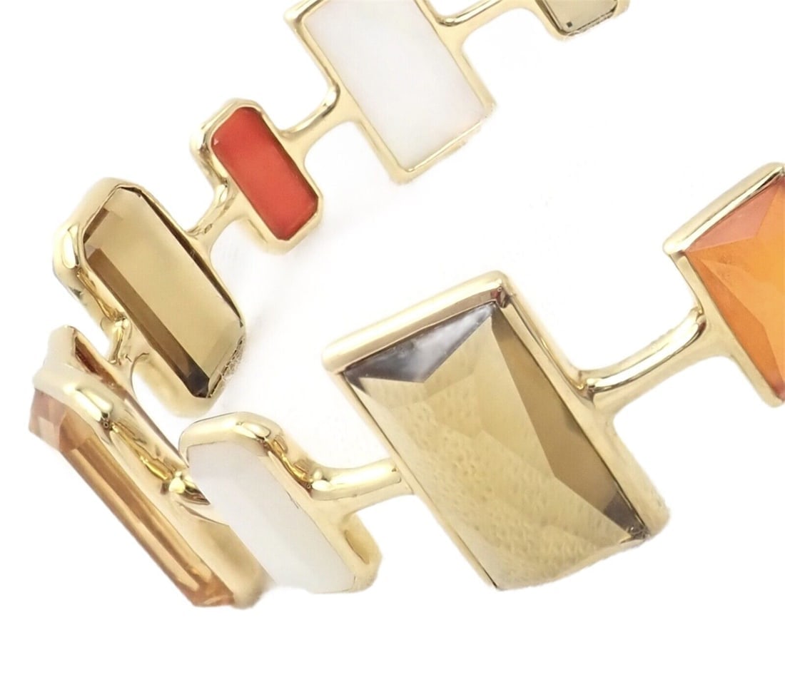 Rare! Ippolita 18k Yellow Gold Large Quartz Newport Rock Candy Bracelet - 9
