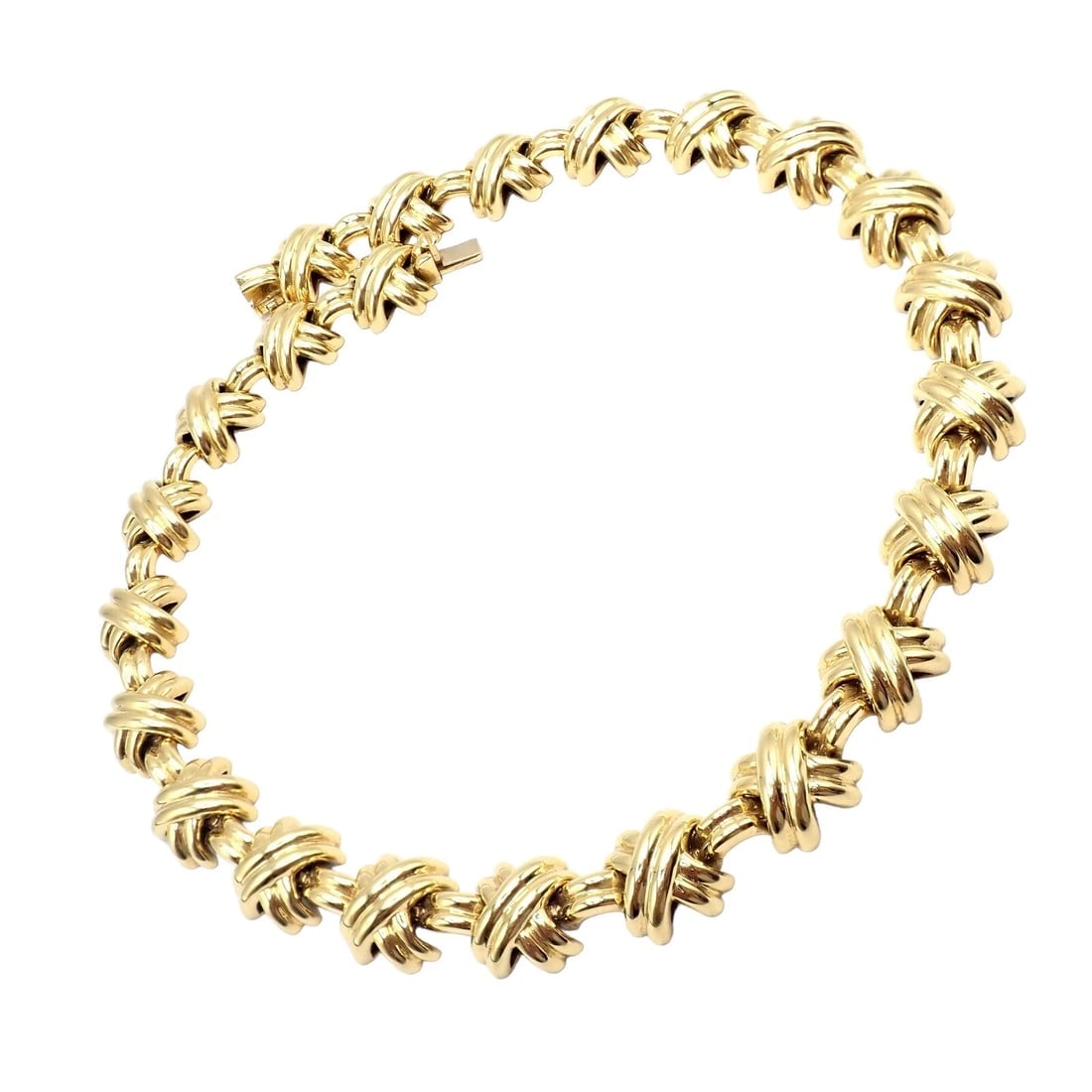 Vintage! Tiffany & Co. 18k Yellow Gold Large X Classic Signature Necklace - 11