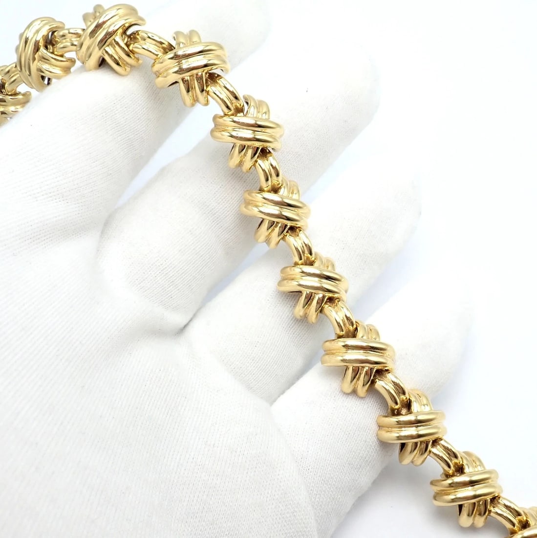 Vintage! Tiffany & Co. 18k Yellow Gold Large X Classic Signature Necklace - 2
