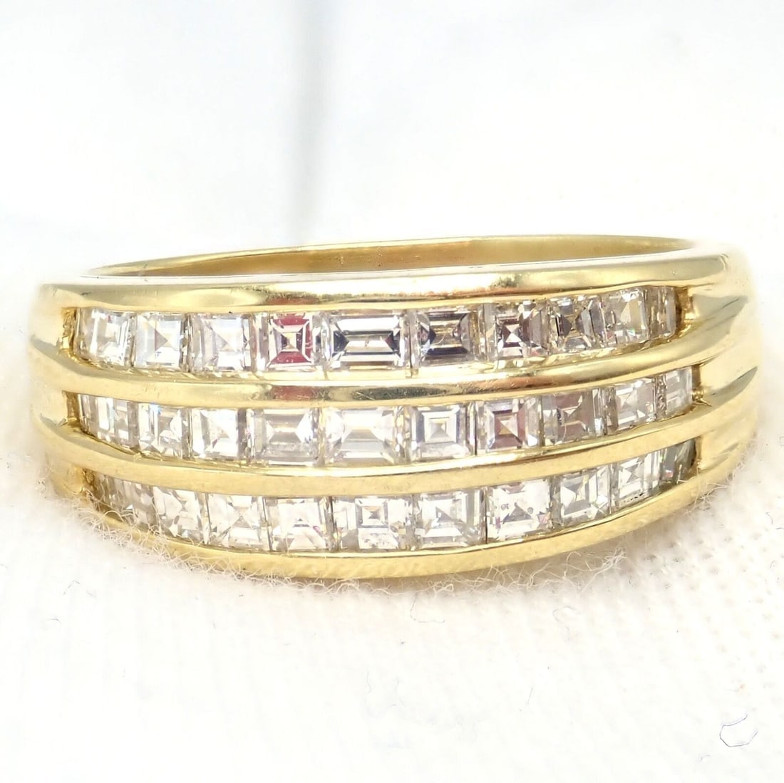 Authentic! Julius Cohen 18k Yellow Gold Diamond 1.30ct Band Ring - 10
