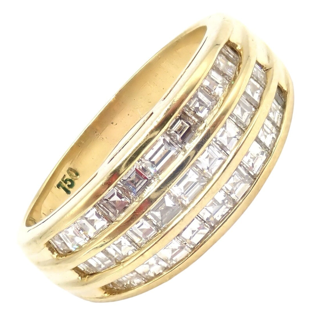 Authentic! Julius Cohen 18k Yellow Gold Diamond 1.30ct Band Ring - 11