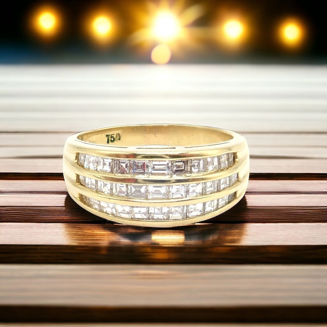 Authentic! Julius Cohen 18k Yellow Gold Diamond 1.30ct Band Ring (1 of 11)