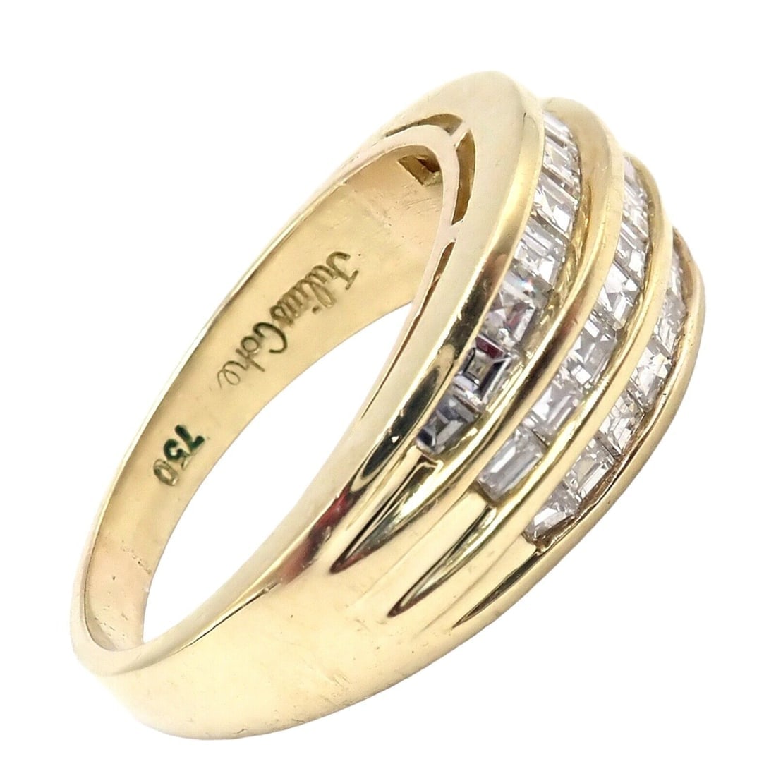 Authentic! Julius Cohen 18k Yellow Gold Diamond 1.30ct Band Ring - 2