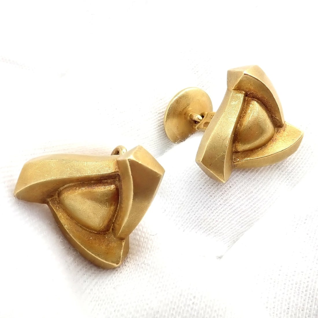 Rare! Vintage Kieselstein Cord 18k Yellow Gold Alligator Eye Cufflinks 1990 - 10