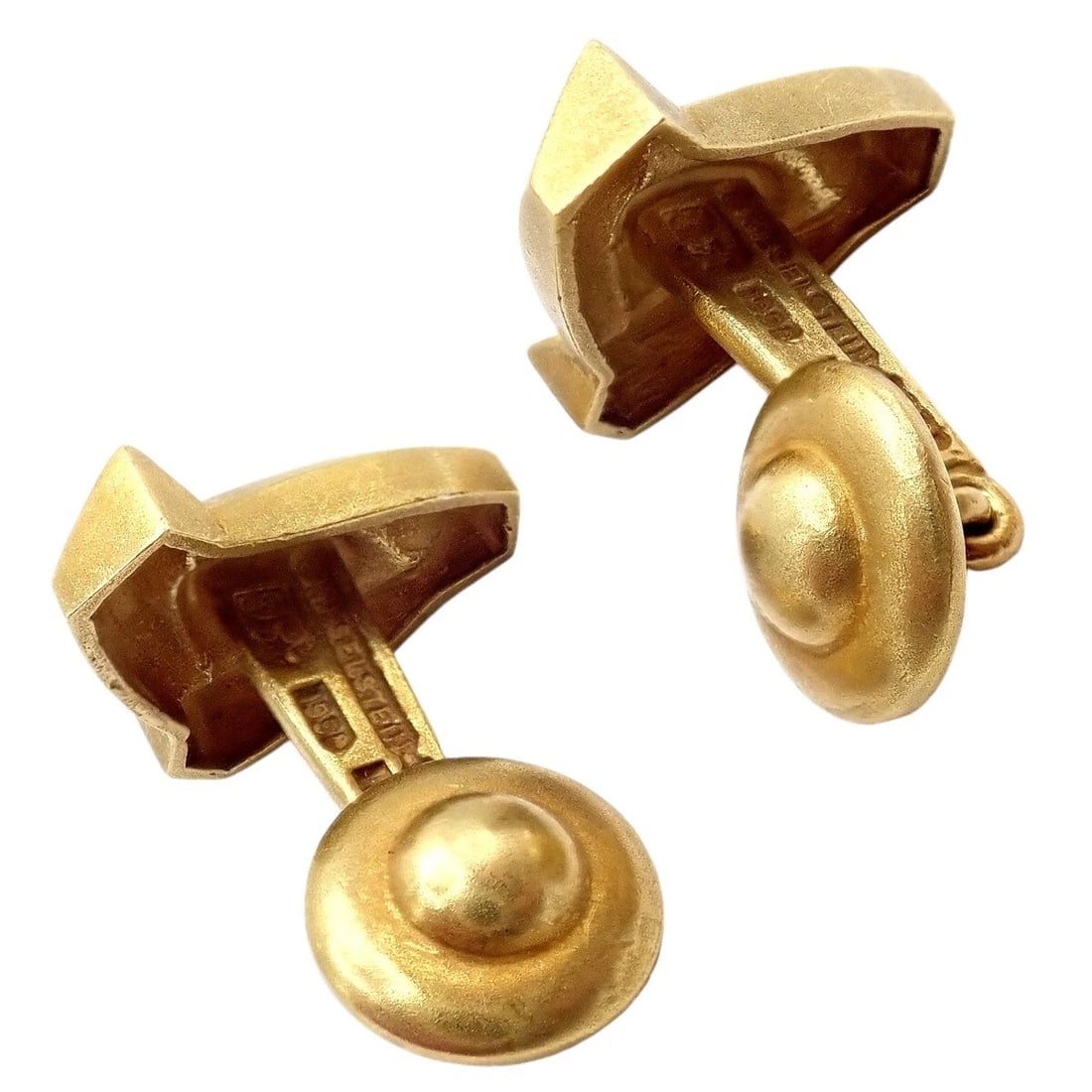 Rare! Vintage Kieselstein Cord 18k Yellow Gold Alligator Eye Cufflinks 1990 - 2