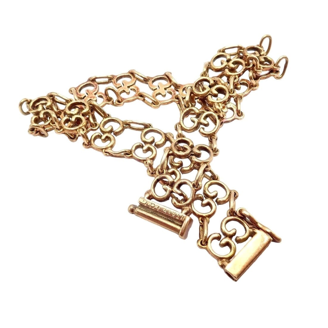 Vintage! Authentic Gucci 18k Yellow Gold Logo Bracelet - 3