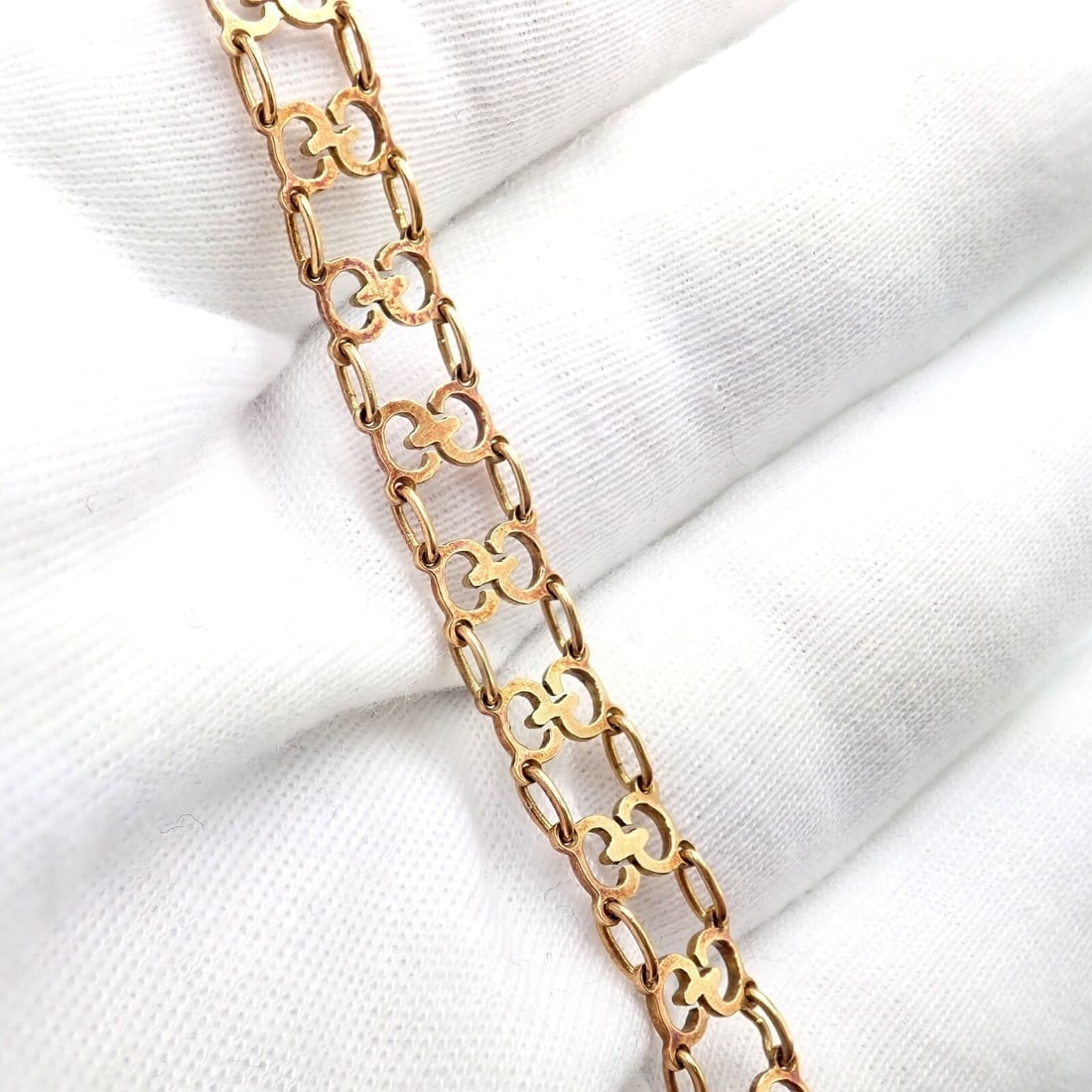 Vintage! Authentic Gucci 18k Yellow Gold Logo Bracelet - 4