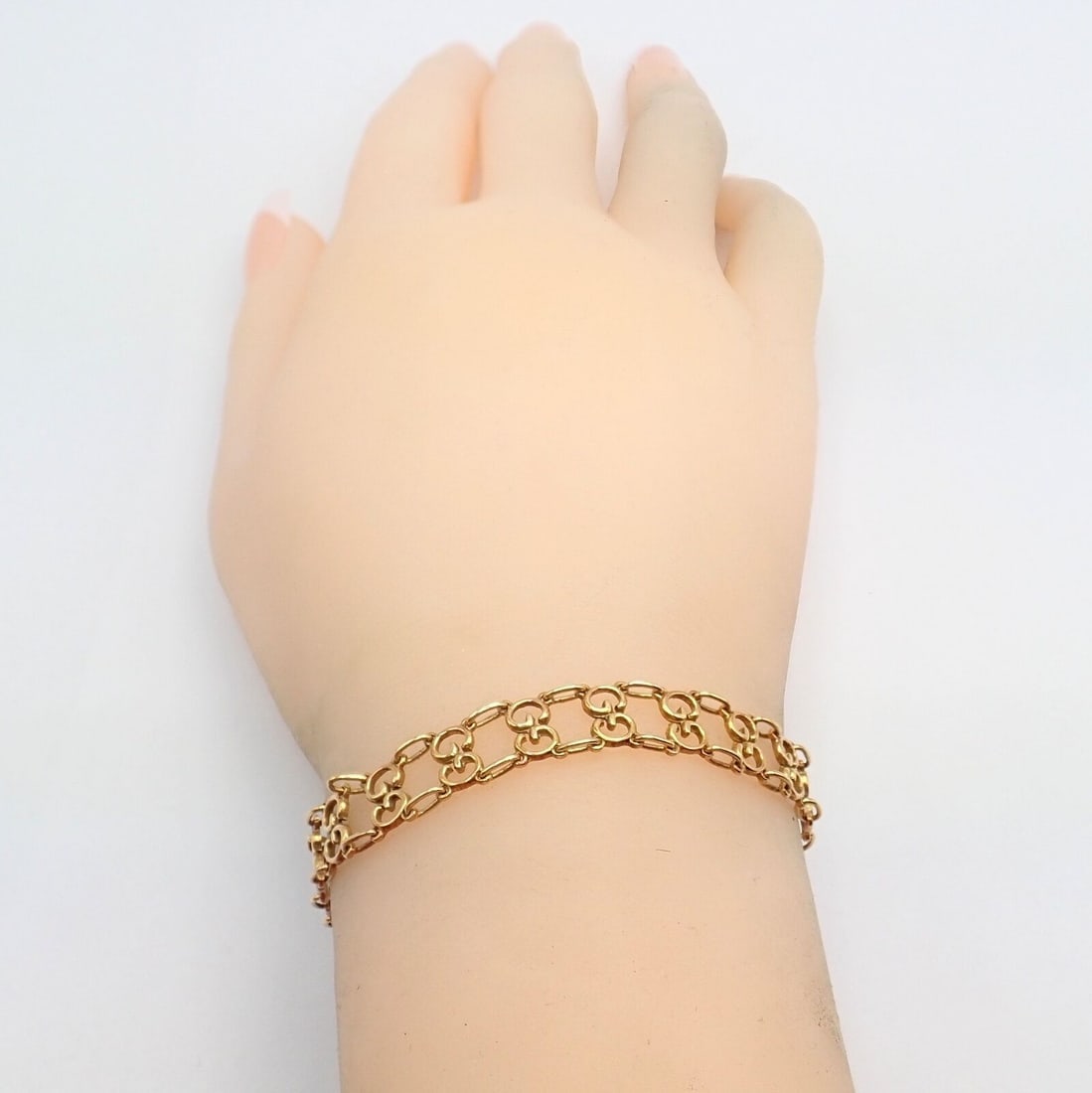 Vintage! Authentic Gucci 18k Yellow Gold Logo Bracelet - 7