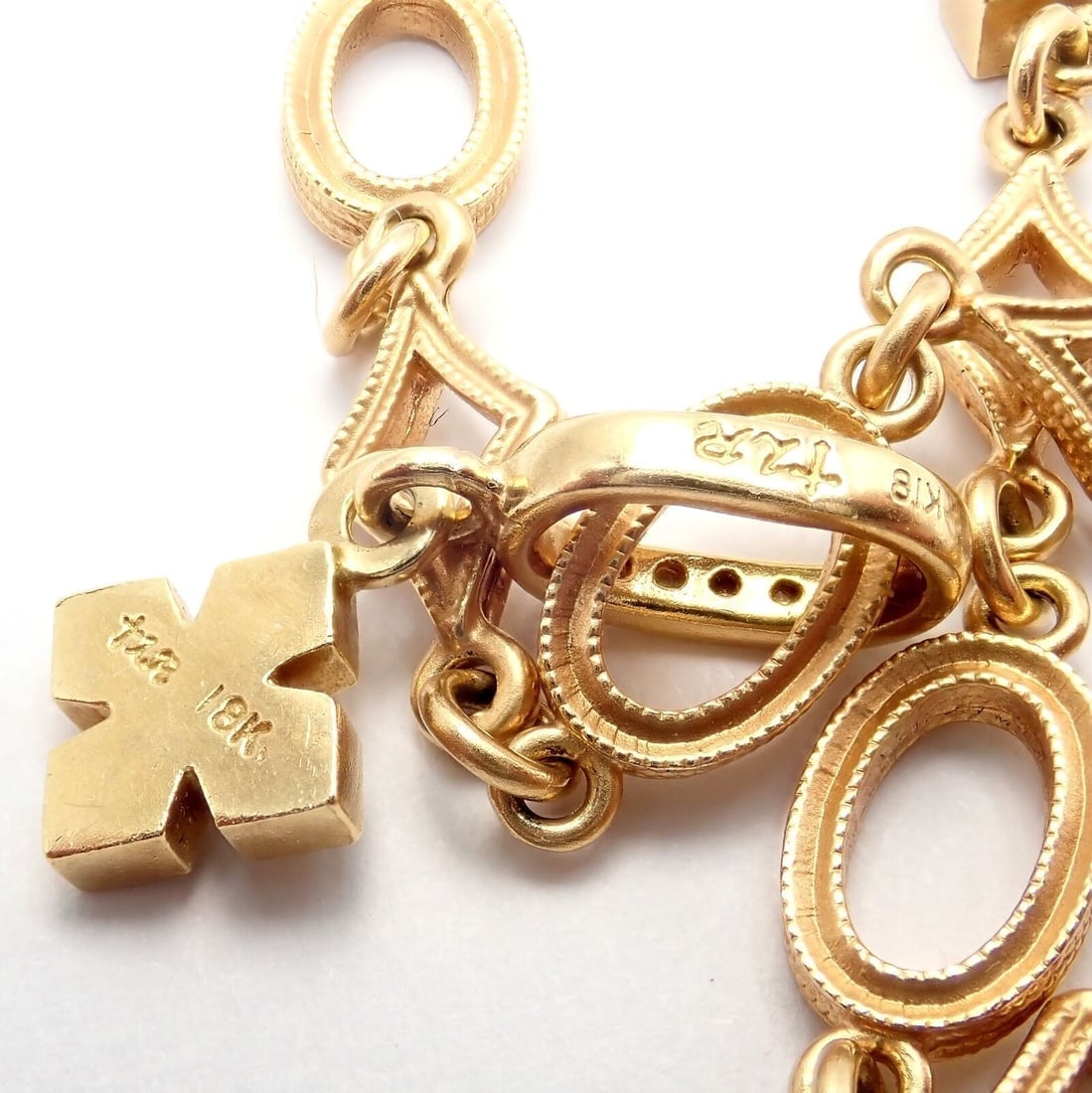 Rare Loree Rodkin 18k Yellow Gold Diamond Cross Bracelet - 6