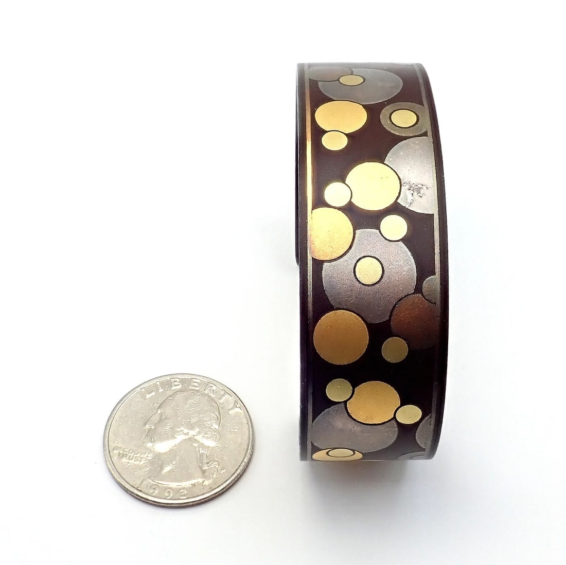 Rare! Vintage Tiffany & Co. Angela Cummings Black Iron 24k Gold Cuff Bracelet - 5