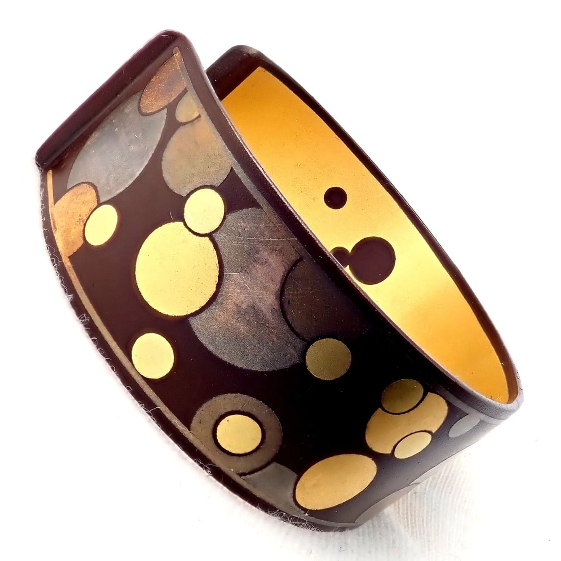 Rare! Vintage Tiffany & Co. Angela Cummings Black Iron 24k Gold Cuff Bracelet - 9