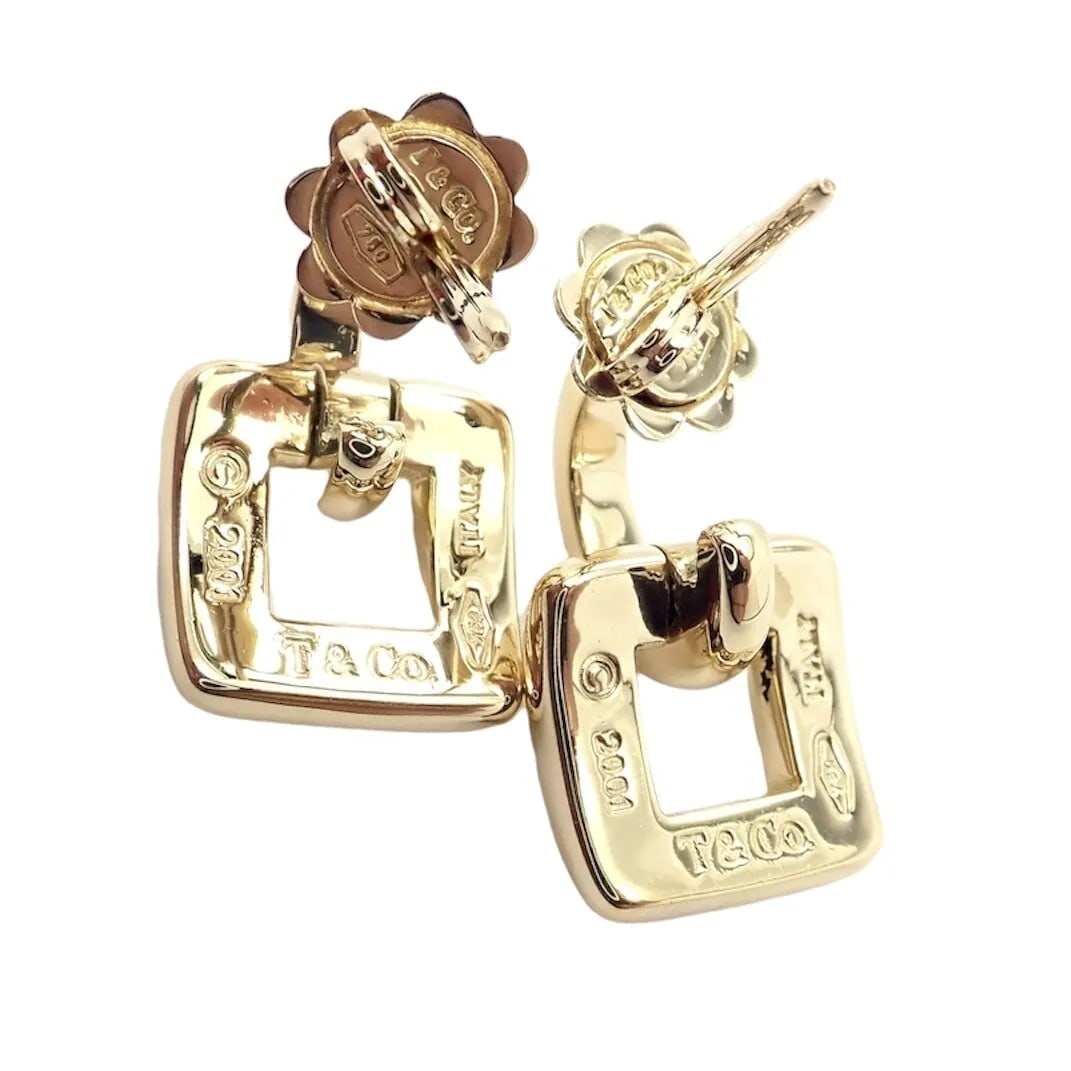 Rare! Authentic Vintage Tiffany & Co 18k Yellow Gold Square Earrings 2001: Rare! Authentic Vintage Tiffany & Co 18k Yellow Gold Square Earrings 2001 Rare! Authentic Vintage Tiffany & Co 18k Yellow Gold Square Earrings 2001 Product Description About This Piece: Metal: 18k