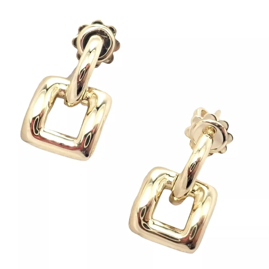 Rare! Authentic Vintage Tiffany & Co 18k Yellow Gold Square Earrings 2001 - 6
