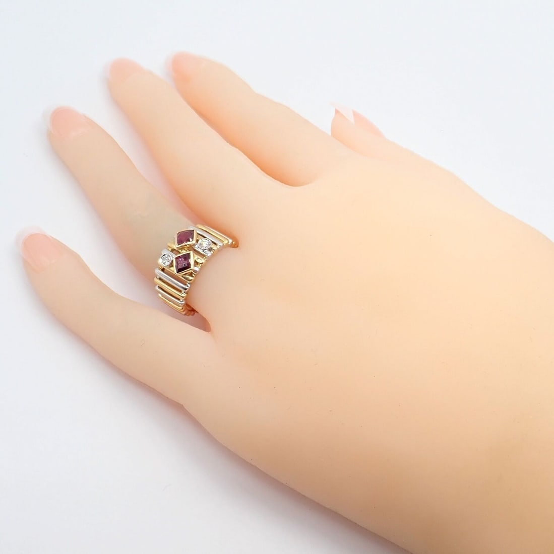Rare! Authentic Van Cleef & Arpels 18k Yellow + White Gold Diamond Ruby Ring - 3