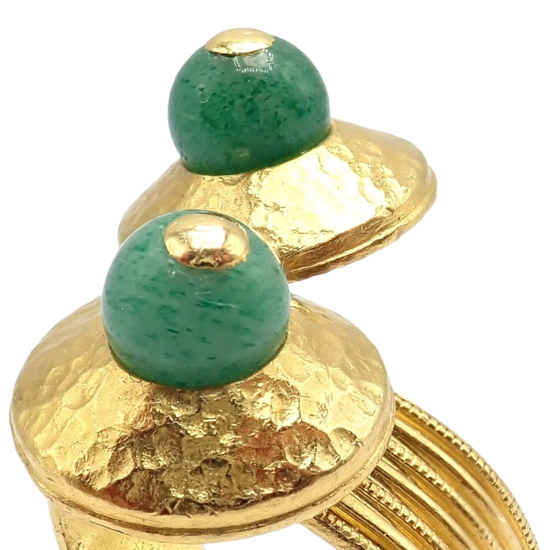 Authentic! Ilias Lalaounis Greece 22k Yellow Gold French Nephrite Ring - 4