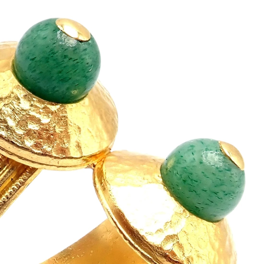 Authentic! Ilias Lalaounis Greece 22k Yellow Gold French Nephrite Ring - 5