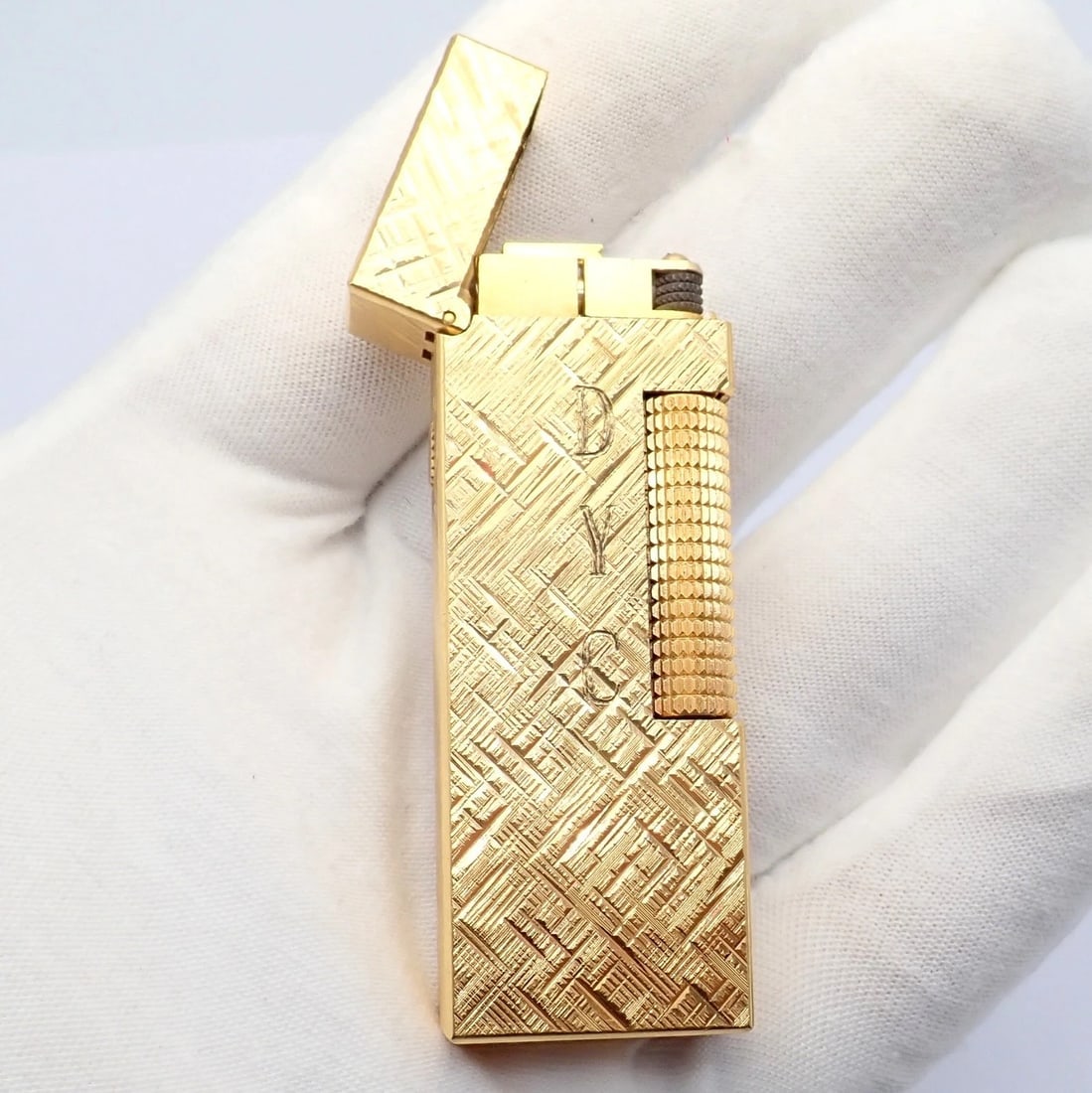 Vintage Dunhill Gold Plated Rollagas Lighter 1970's Monogrammed - 6