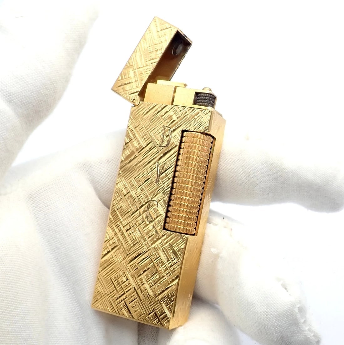 Vintage Dunhill Gold Plated Rollagas Lighter 1970's Monogrammed - 8