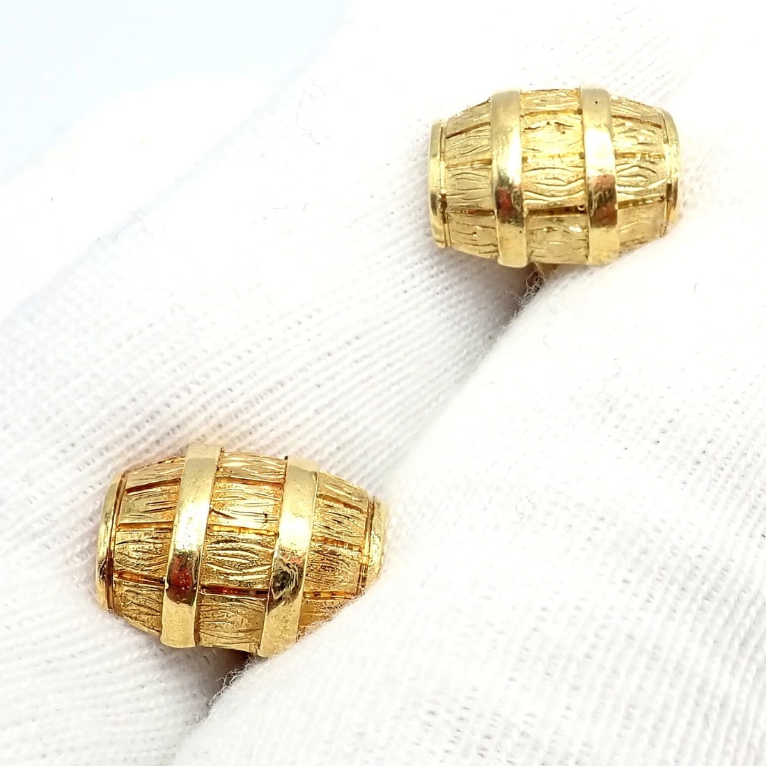 Rare! Vintage Cartier 18k Yellow Gold Barrel Cufflinks 1970's - 10