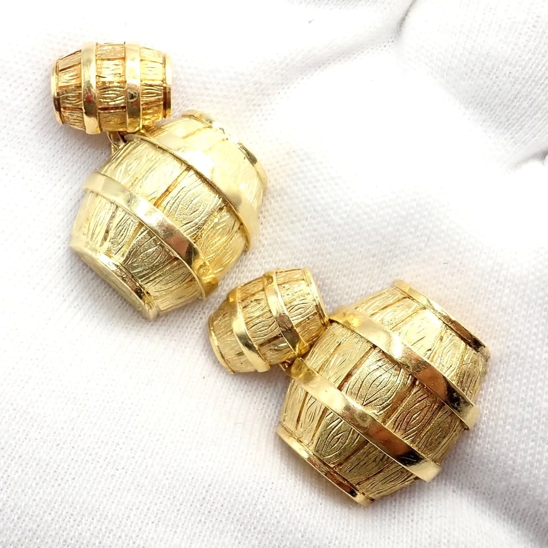 Rare! Vintage Cartier 18k Yellow Gold Barrel Cufflinks 1970's - 11