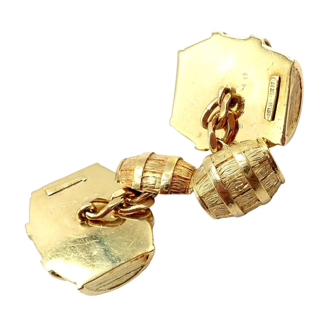 Rare! Vintage Cartier 18k Yellow Gold Barrel Cufflinks 1970's - 4