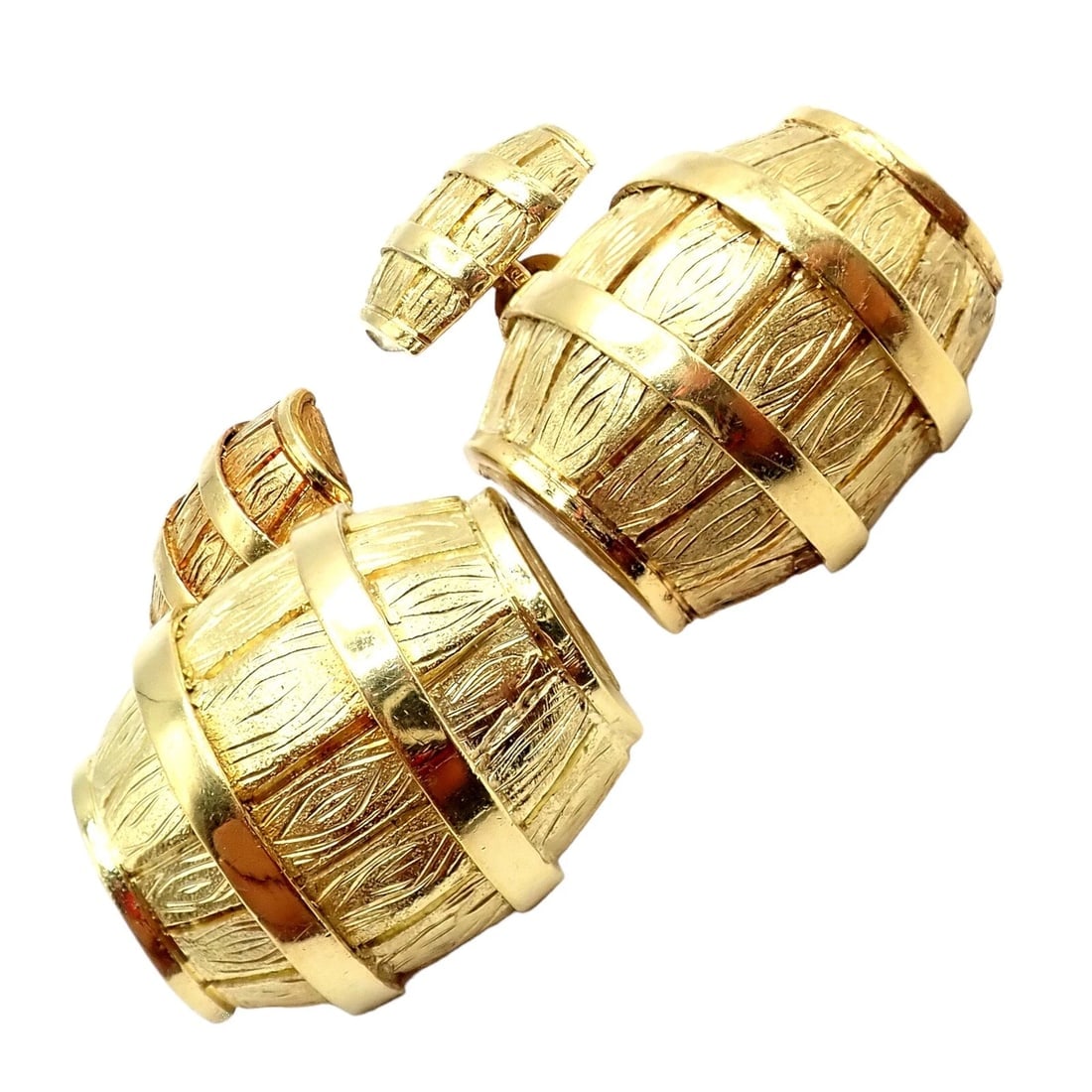 Rare! Vintage Cartier 18k Yellow Gold Barrel Cufflinks 1970's - 5