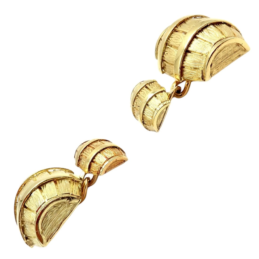 Rare! Vintage Cartier 18k Yellow Gold Barrel Cufflinks 1970's - 6