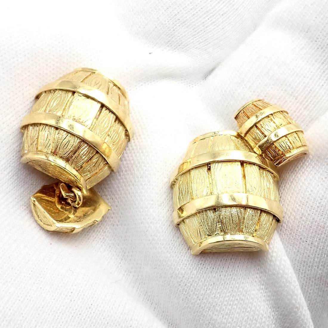 Rare! Vintage Cartier 18k Yellow Gold Barrel Cufflinks 1970's - 7