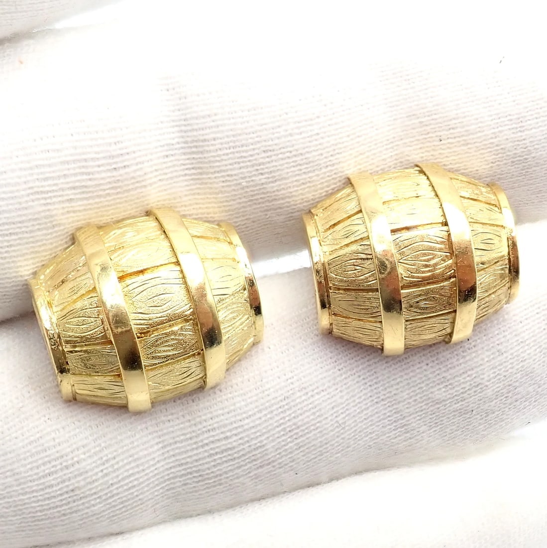 Rare! Vintage Cartier 18k Yellow Gold Barrel Cufflinks 1970's - 9