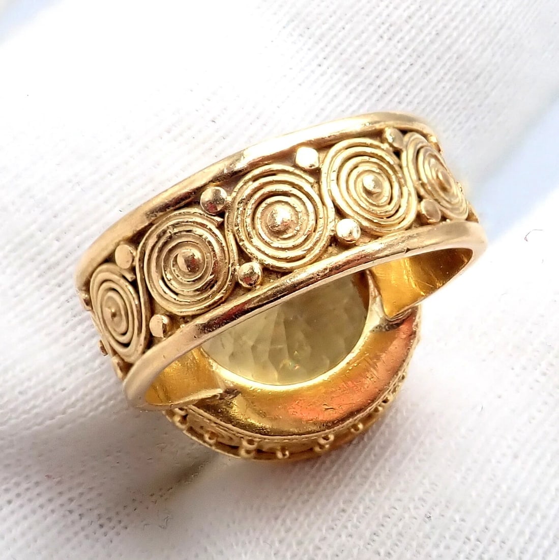Vintage! Carolyn Tyler 22k Yellow Gold Seven Seas Large Citrine Ring - 5