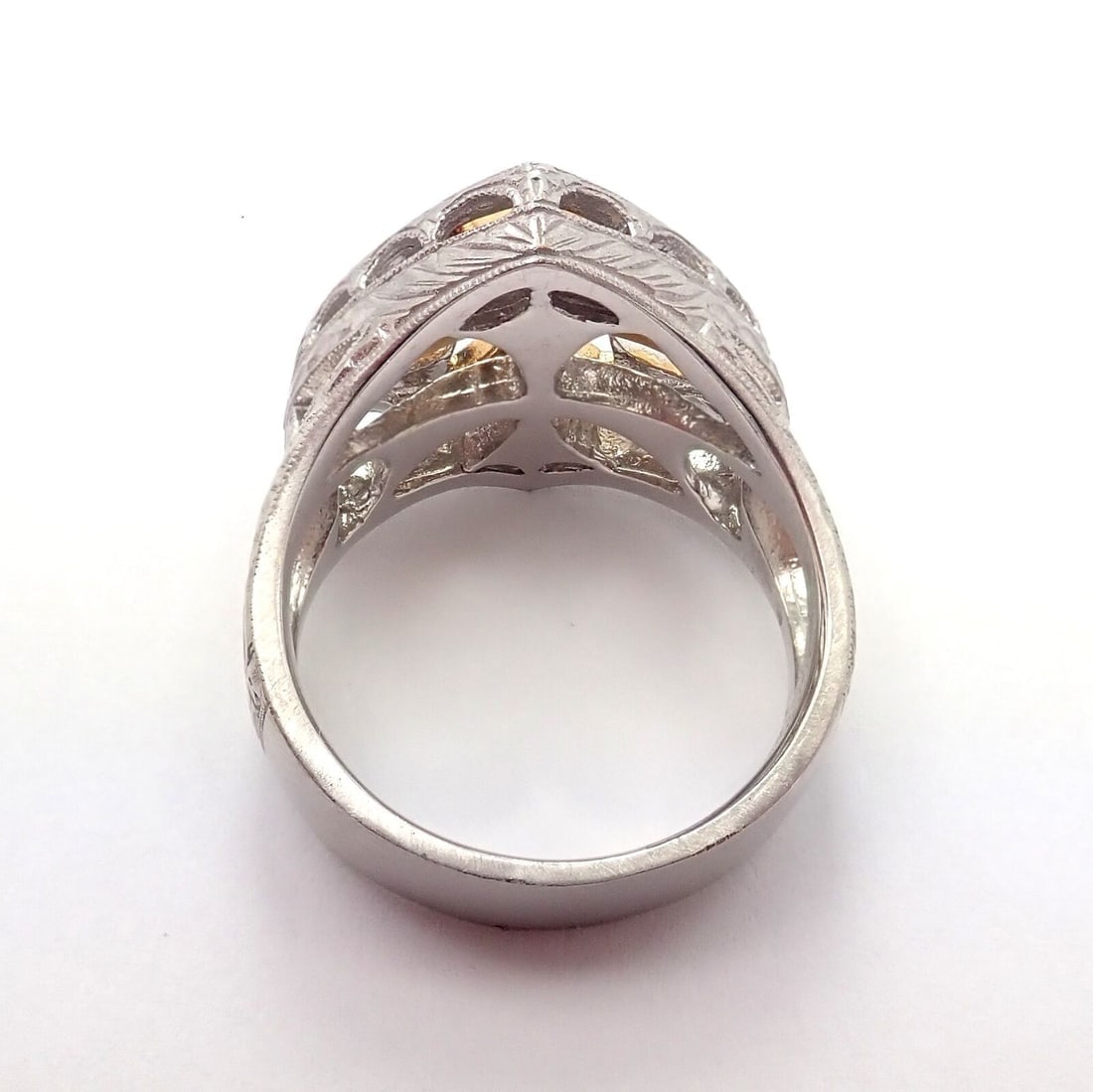 Authentic Loree Rodkin 18k White Yellow Gold Diamond Cross Shield Crest Ring - 8