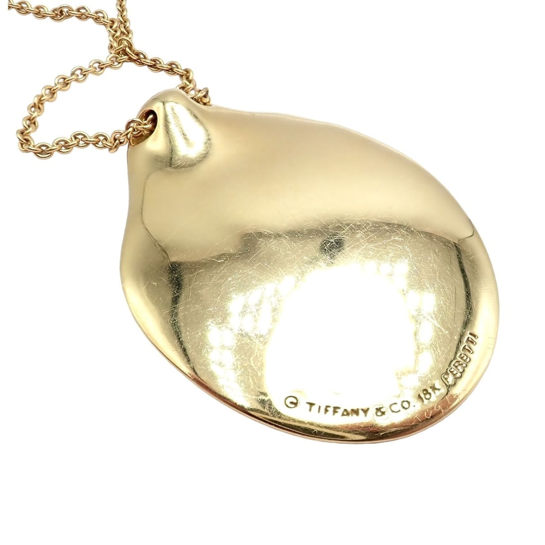 Tiffany & Co Peretti 18k Yellow Gold Madonna Pendant Extra Large Necklace 30" - 4