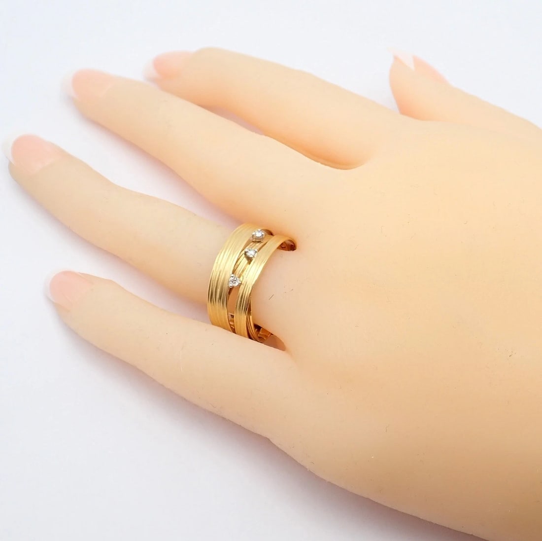 Authentic! Roberto Coin 18k Yellow Gold Diamond Silk Weave Ring sz 7 - 3