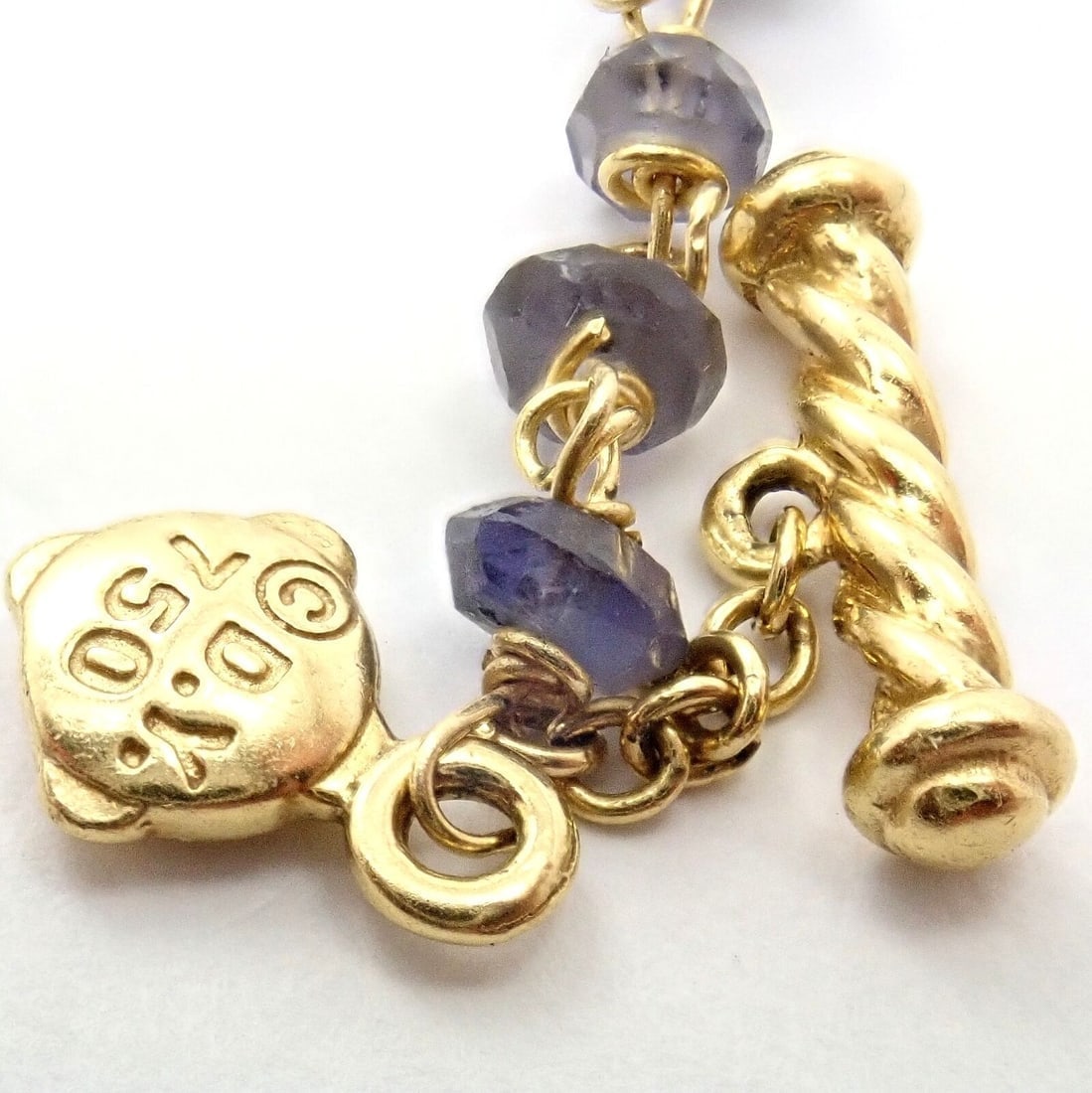David Yurman Quatrefoil 18k Yellow Gold 46" Long Chain Bead Toggle Necklace - 2