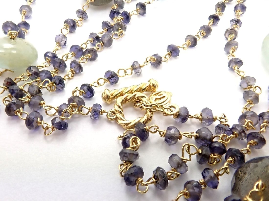David Yurman Quatrefoil 18k Yellow Gold 46" Long Chain Bead Toggle Necklace - 6