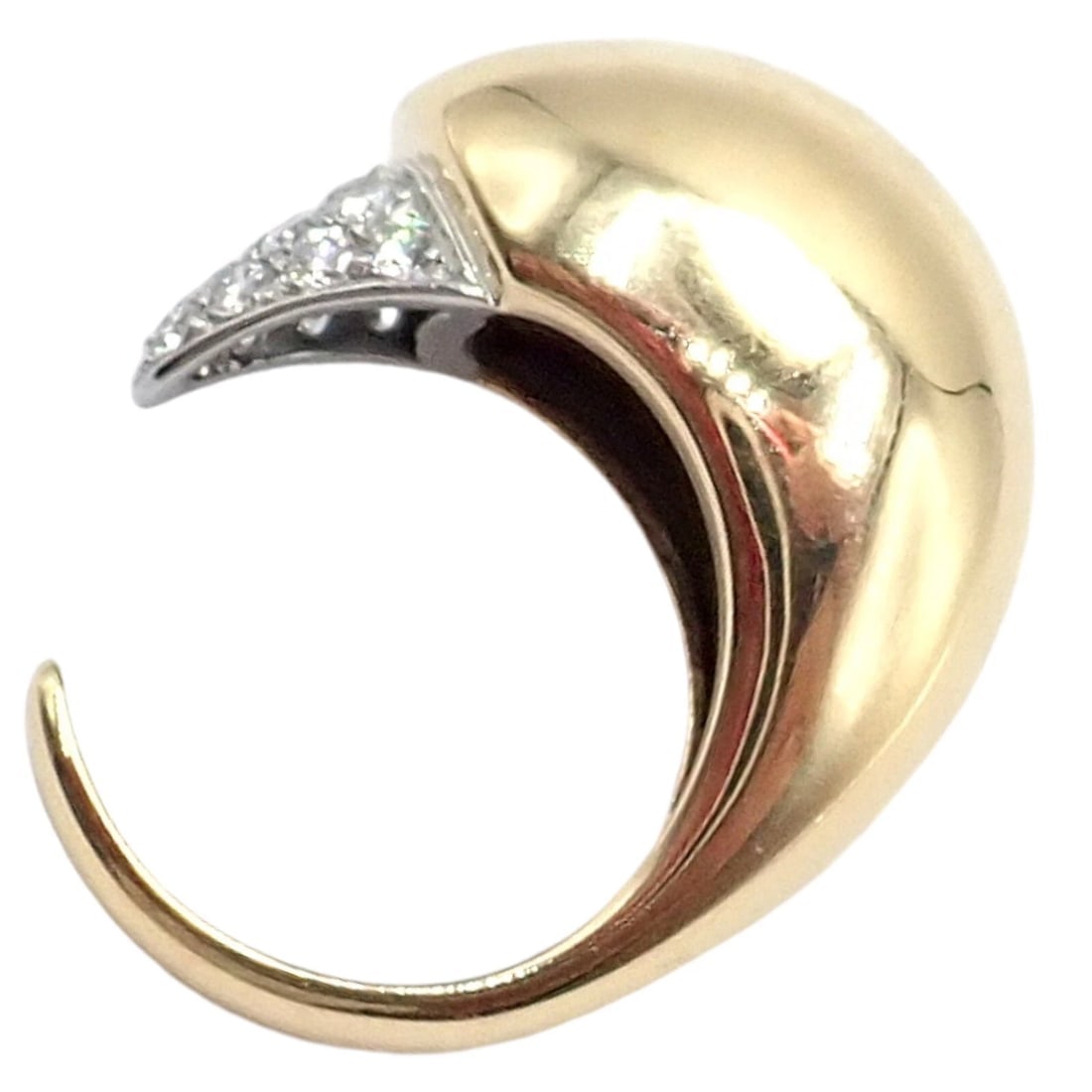 Authentic! Tiffany & Co. Elsa Peretti 18k Yellow Gold Diamond Bird Ring - 7