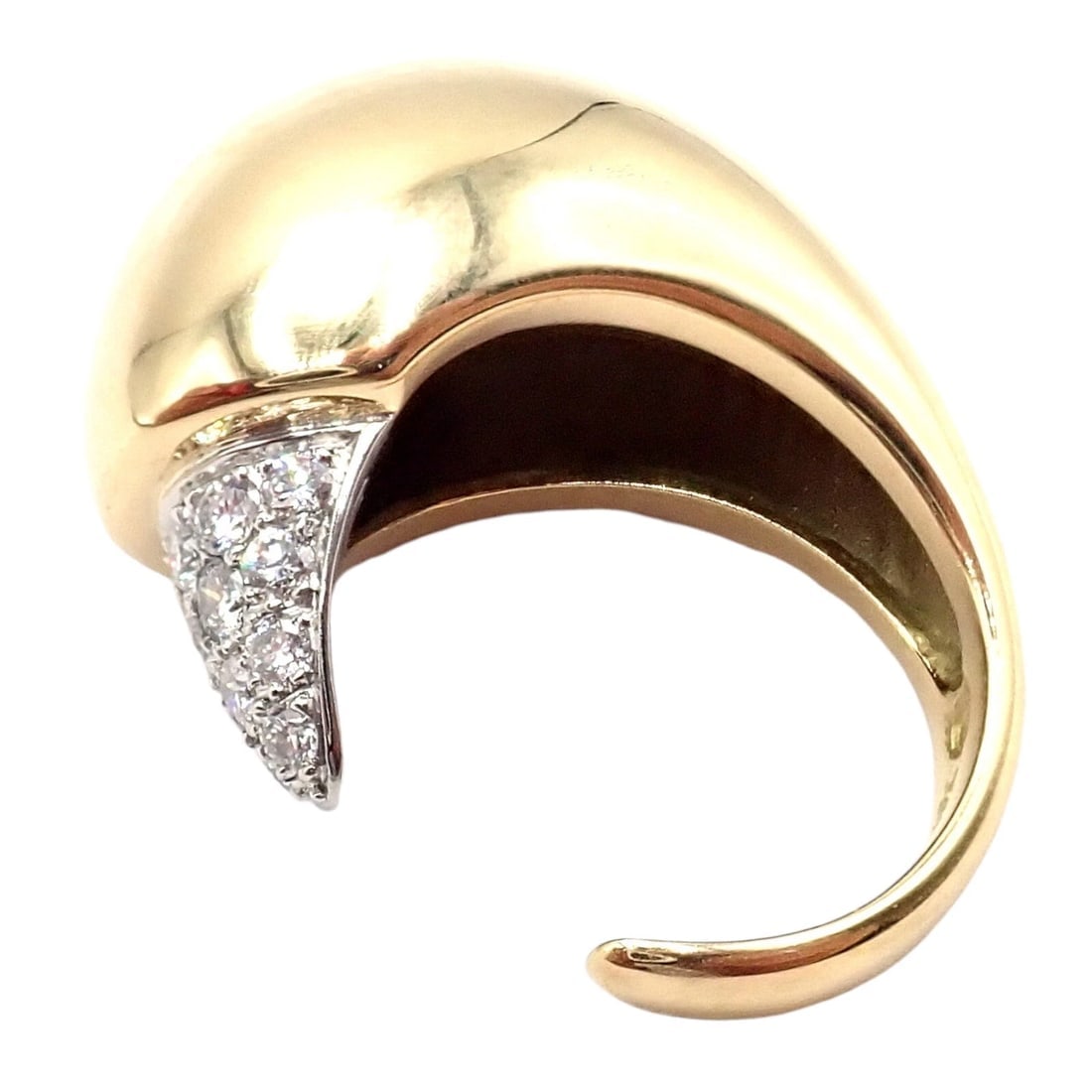 Authentic! Tiffany & Co. Elsa Peretti 18k Yellow Gold Diamond Bird Ring - 8