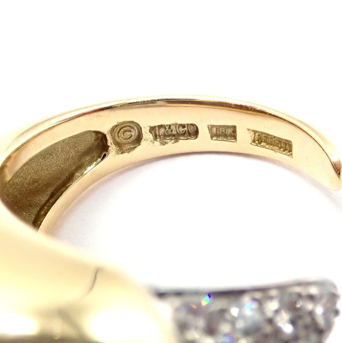 Authentic! Tiffany & Co. Elsa Peretti 18k Yellow Gold Diamond Bird Ring - 9