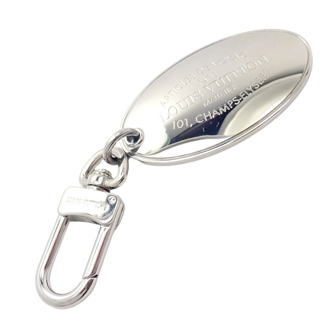 Authentic Louis Vuitton LV Large Stainless Steel Luggage Tag Key Chain CK 1100 - 6
