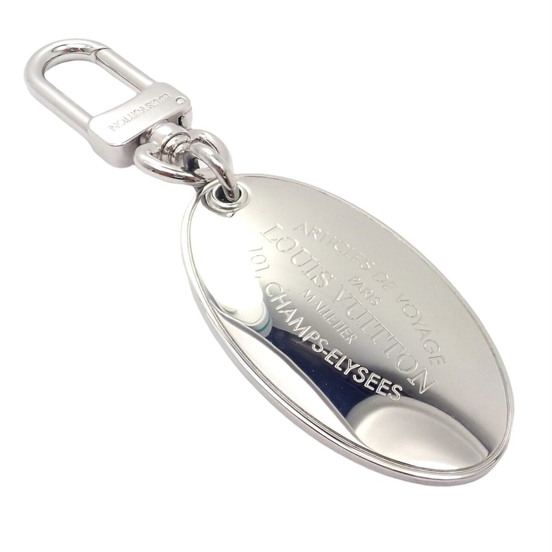 Authentic Louis Vuitton LV Large Stainless Steel Luggage Tag Key Chain CK 1100 - 7