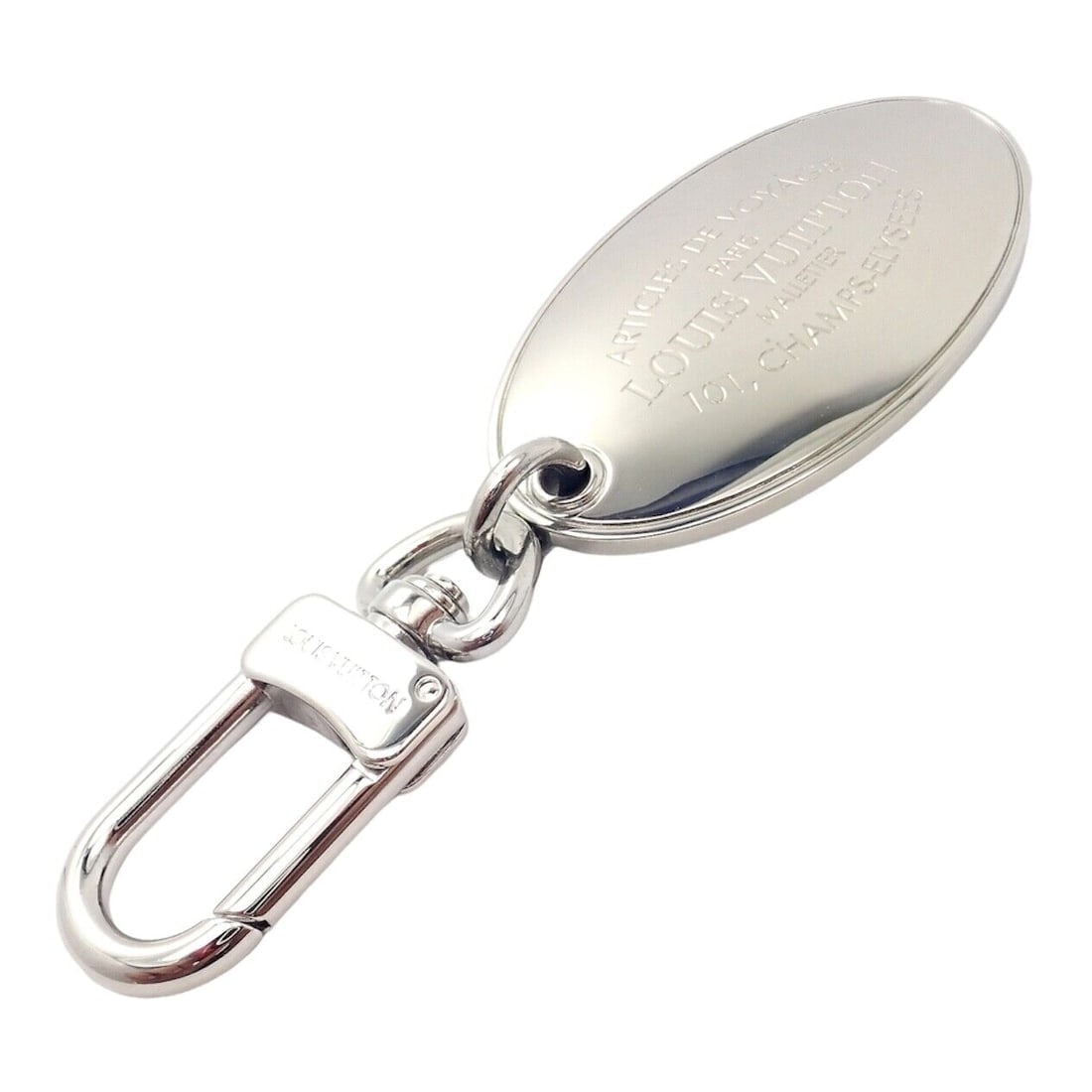 Authentic Louis Vuitton LV Large Stainless Steel Luggage Tag Key Chain CK 1100 - 8