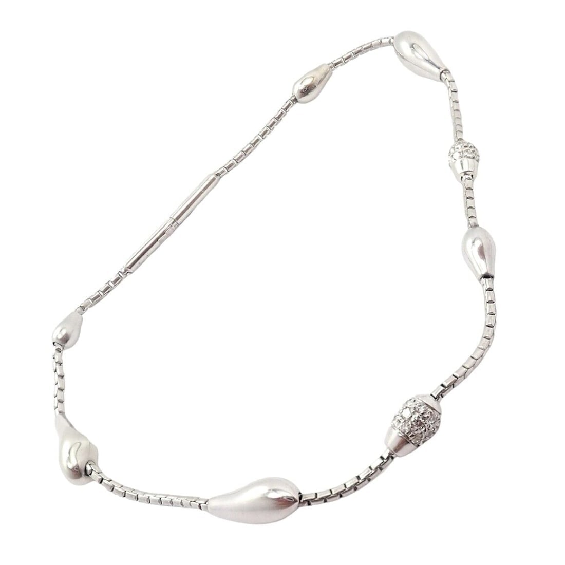 Rare Authentic H. Stern 18k White Gold Diamond Teardrop Bracelet - 5