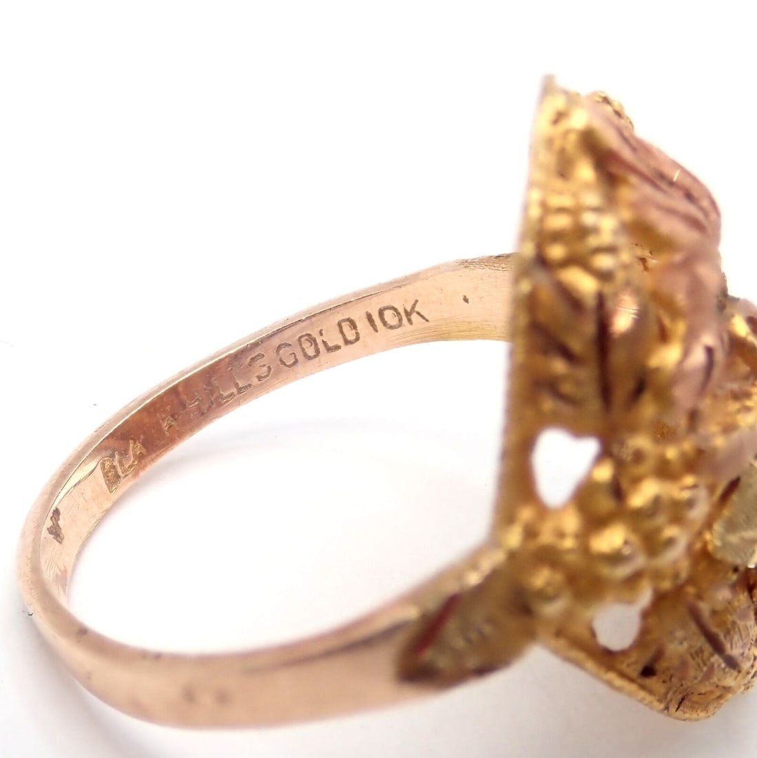 Vintage Estate 10k Multi Color Black Hills Gold Ring sz 5.5 - 3