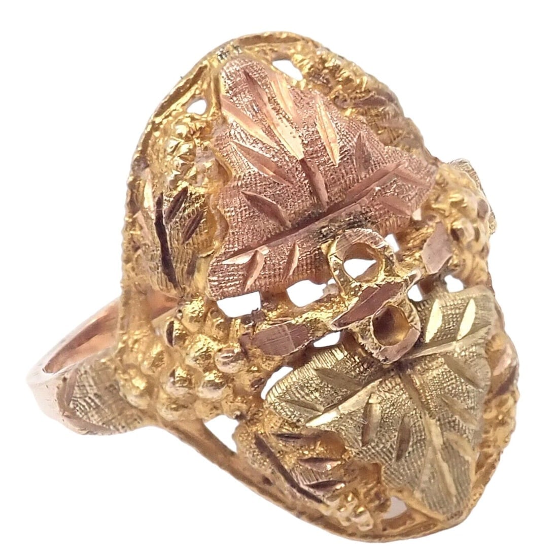 Vintage Estate 10k Multi Color Black Hills Gold Ring sz 5.5 - 5