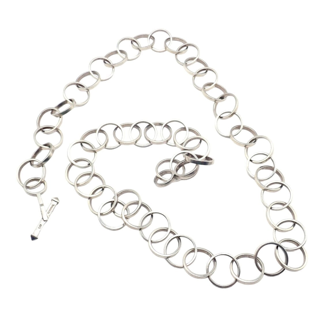 Rare! Tiffany & Co Picasso Sterling Silver Circle Link Long 34" Circle Necklace - 5